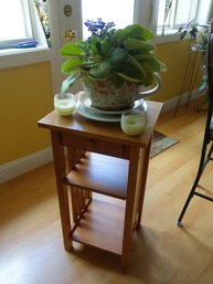 Lovely Accent Table Of Solid Wood Construction