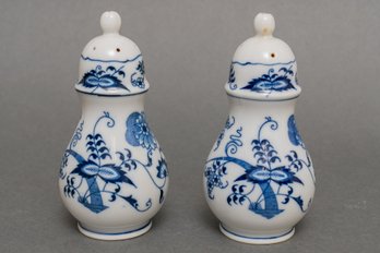 Pair Of Blue Danube Porcelain Salt And Pepper Shakers