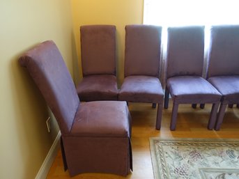 A Set Of 10 Matching Chairs In Eggplant Upholstery