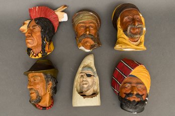 Collection Of Assorted Bossons And B.I.I. Chalkware And Resin Heads