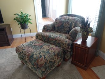 Overstuffed Comfy Chair By American Home Collection With Matching Ottoman