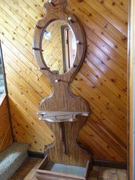 Large Entry-way Coat Rack With Mirror.