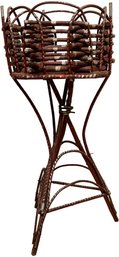 Antique Adirondack Twig/Branch Planter Stand (1 Of 2)