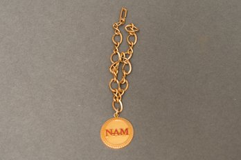 14K Gold NAM Bracelet And Charm