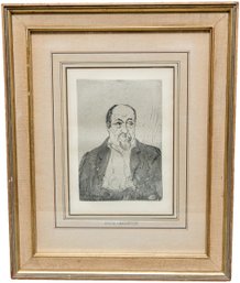 Signed Joseph Victor Roux 'Portrait Of Paul Signac' Etching