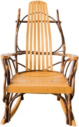 Vintage Bentwood Adirondack Style Rocking Chair