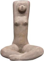 Sitting Yoga Nude Female Sculpture