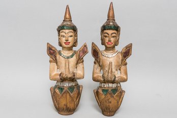Pair Of Balinese Wall Figurines