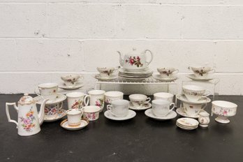 Collection Of Assorted Tea Cups, Teapot And More