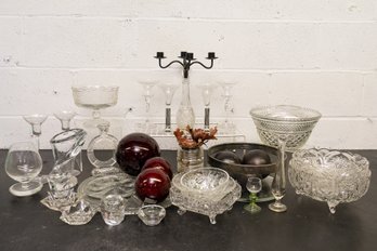 Collection Of Cut Crystal Bowls, Vases, Candlestick Holders, And More!