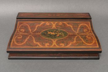 Ariana Wooden Jewelry Box In Walnut Finish With Floral Motif
