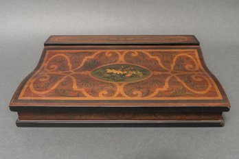 Ariana Wooden Jewelry Box In Walnut Finish With Floral Motif