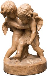 Antique Goldscheider Terracotta Putti Figurine Circa 1900