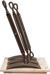 Contemporary Iron Sculpture Made From Turnbuckles Of A Ships Rigging, On Marble Base