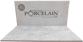 Box Of Certified Porcelain Aegean Light Gray Polished Large Tile