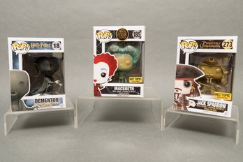 Three Funko Pop! Assorted Movie Figurines