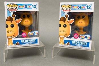 Pair Of Funko Pop! Toys R Us 'Geoffrey - Flocked' 12 Figurines