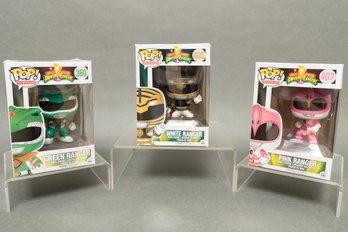 Three Funko Pop! Power Rangers Figurines