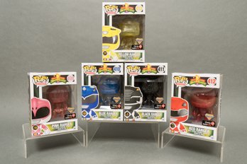 Five Funko Pop! Power Rangers 'Teleporting Variant' Figurines
