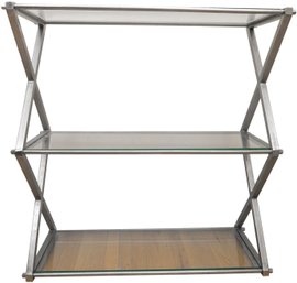 Industrial Steel Etagere With Three Glass Shelves (2 Of 2)