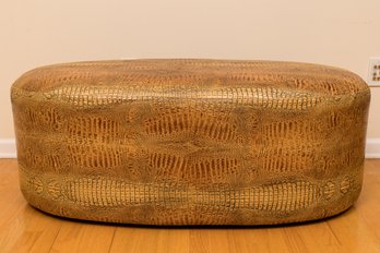 Custom Italian Faux Crocodile Ottoman/ Coffee Table