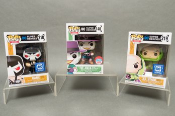 Three Funko Pop! DC Comics 'Villains' Figurines