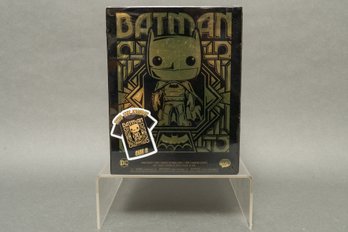 NEW! Funko Pop! DC Comics 'Batman - Gold Chrome With Tee' Box Set SEALED!