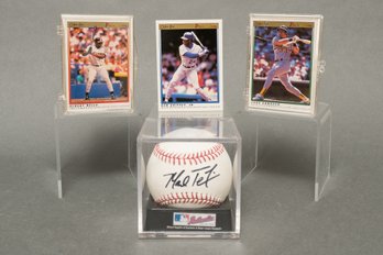 1991 O-Pee-Chee Baseball Cards Complete Set With Signed Mark Teixeira Game Ball