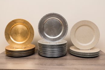 Silver And Gold Acrylic Charger Plates