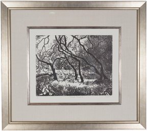 Weiss Abstract Woodblock Print Titled Small Trees II Pencil Signed, And Numbered 1/1