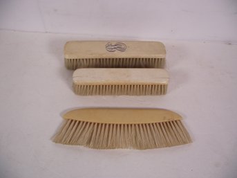 Lot Of Three (3) Antique 1800's Ivory Handled Brushes