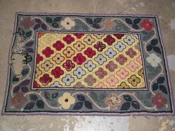 Antique Hand Knotted Rug Made By Mary B. Harris