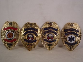 Lot Of Four (4) Vintage Badges