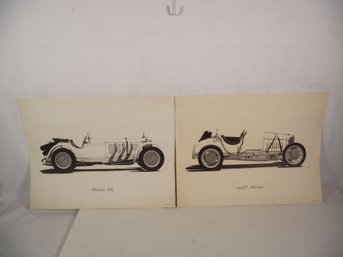 Lot Of Two (2) Vintage Mercedes Prints