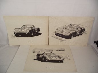 Lot Of Three (3) Vintage Ferrari Prints