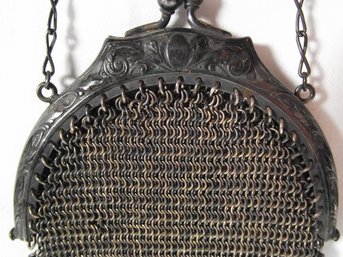 Antique Mesh Silverplate Purse