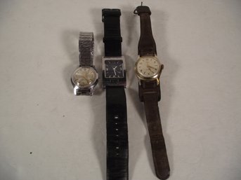 Lot Of Three (3) Vintage Men's Watches