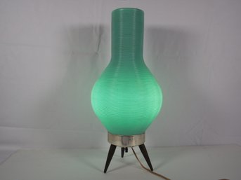 Vintage Retro Atomic Age Turquoise MCM Bubble Table Lamp