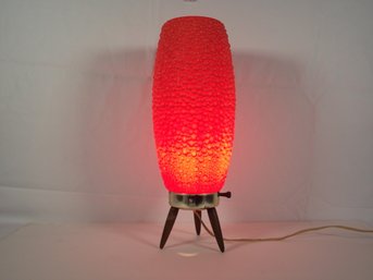 Vintage Retro Atomic Age Orange Bubble/beehive Table Lamp