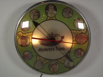 Vintage Mayberry's Finest Electric Light Up Wall Clock - Andy Griffith