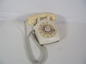 Vintage Bell System Western Electric White Rotary Table Phone