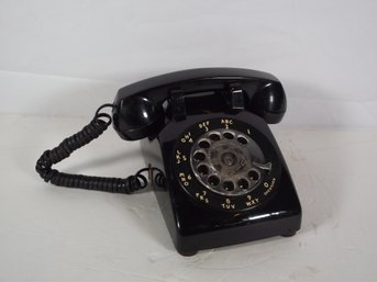 Vintage Bell System By Western Electric Black Rotary Table Phone
