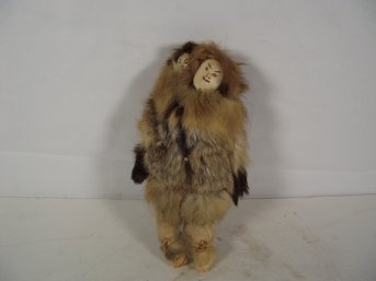 Native Alaskan Doll With Fur And Walrus Tusk Face