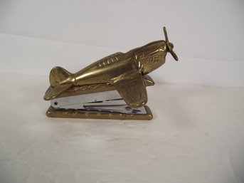 Vintage Brass Fighter Plane Stapler