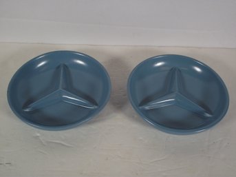 Lot Of Two (2) Vintage West German  Blue Pottery Dishes