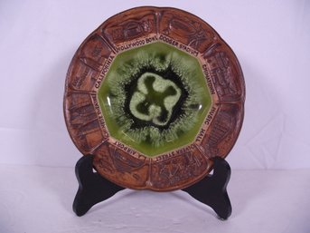 Vintage Tourist Piece - Treasure Craft Green Dish Or Ash Tray