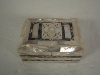 Vintage Small Mother Of Pearl Jewelry Box