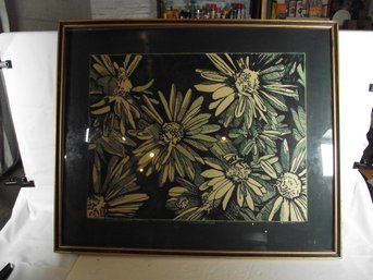 Framed And Signed Flower Watercolor