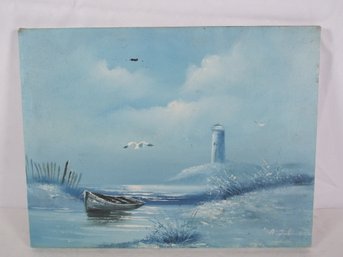 Nautical Oil Painting On Board - Signed A. Julius?