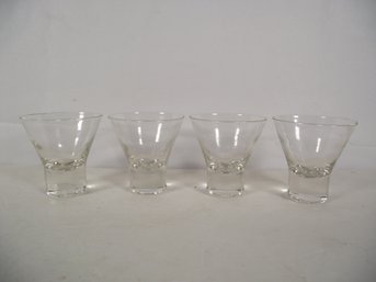 Lot Of Four (4) Vintage MCM Stemless Martini Glasses